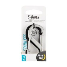 NiteIze 3-Pack S-Biner Stainless Steel Dual Carabiner 3 Black/S.S. SB3-A2-3R3 