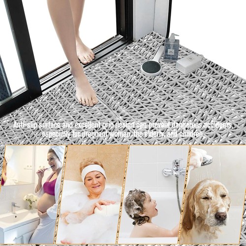 12PCS Modular Interlocking Drainage Flooring Tiles 12" x 12" Non-Slip Splicin... - Picture 7 of 7