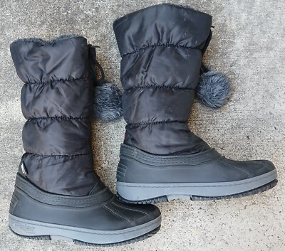Pajar Girl's Fay Black Winter Snow Boots Size 2Y