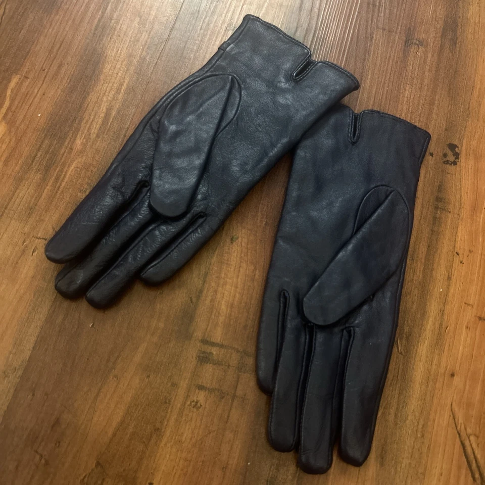 Guantes de cuero suave vintage para mujer talla 8 azul marino 10” azul acento arco clásico Foto 4 de 4