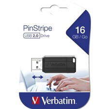 Verbatim Store'n'Go Pinstripe 16GB USB Storage Stick Drive For Laptop/PC Black