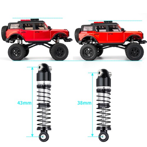 FLYXM 4pz Ammortizzatori 33/38/43mm Ammortizzatore Olio per AXIAL SCX24 1/24 RC Crawlers - Foto 5 di 26