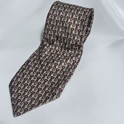 Lew Ritter Vintage Designer Geometric Tie Chain-Like Abstract All Silk Necktie