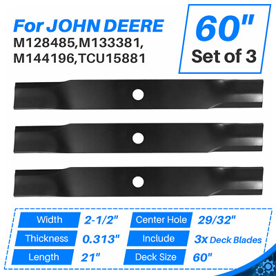 FOR JOHN DEERE MOWER BLADES 60'' CUT #M128485 #TCU15881 737 757 777 Z930M Z925M