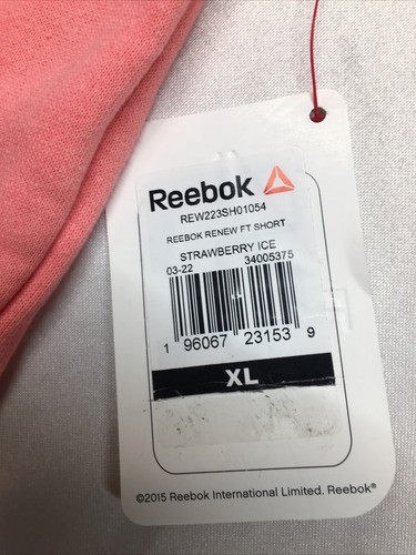 Reebok Renew French Terry Athletic Shorts Strawberry Ice Women's Size XL NWT - Picture 7 of 13