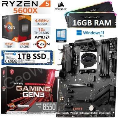 5600x Mainboard For Ryzen 5000 AMD Ryzen 5600X 16GB RGB RAM 1TB