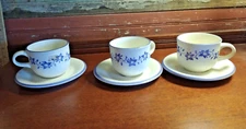 6 pc General Foods International Coffee, French Vanilla ~ 3 Cups & 3 Saucers Set