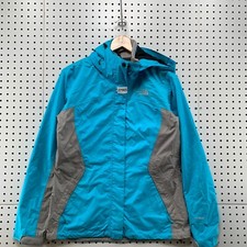 The North Face Hyvent Hooded Jacket Blue Gray Womens Medium Full Zip 20x27