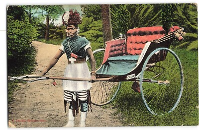 Durban Südafrika Rikscha zieht gebürtige C. Fann 1916 Postkarte