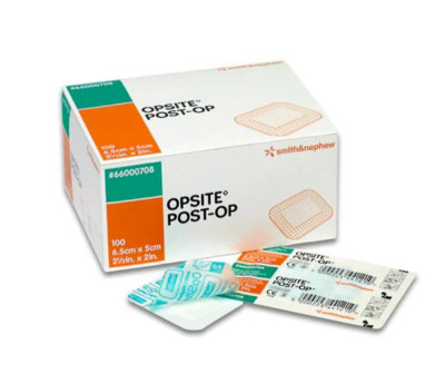 OPSITE Post-Op Waterproof Bacteria-proof Film Dressings 6.5cm x 5cm Box of 100
