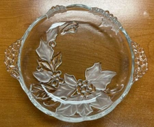 Mikasa Christmas Bloom Glass Poinsettia Crystal Candy Dish Germany - USED