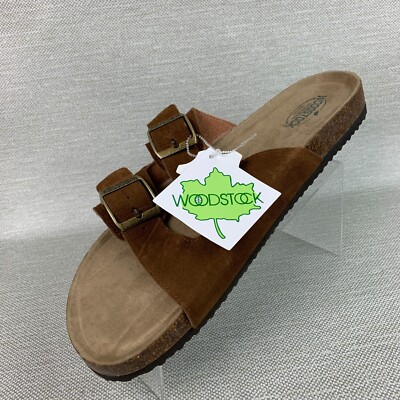Woodstock Bert Sandals Brown Leather Suede Double Buckle  display picture 3