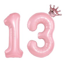 YFHVJTKO 32 Inch Number 13 Rose Gold Crown Balloon Set,13th Celebration Decor...
