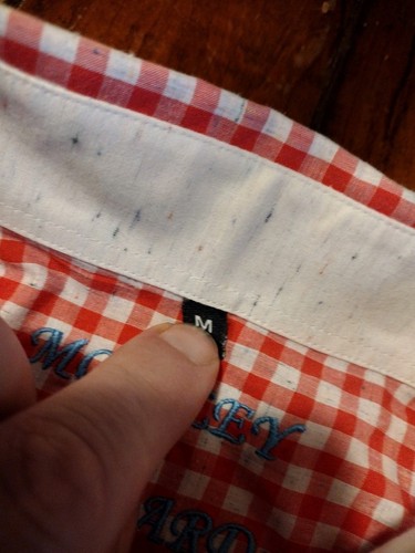 Men's Dress Shirt Moseley And Holland Lafayette Louisiana Pink Red White Natural - Picture 6 of 11