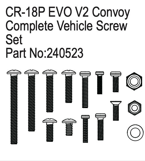 Hobby Plus Rc Complete Vehicle Screw Set, Convoy Evo V2 / HBP240523-image