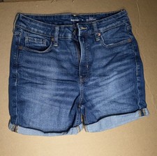 Old Navy High Rise O.G. Straight Secret Smooth Pockets Blue Denim Shorts-Size 6