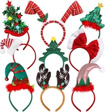 9pk Christmas Headbands Reindeer Antlers Elf Party Hats Costume 2026