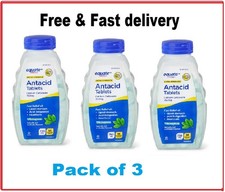 3 Pack, Equate Extra Strength Antacid Chewable Wintergreen Tablets,750 mg, 96 Ct