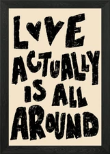 Love Actually Is All Around Framed Wall Art Poster Canvas Print Picture