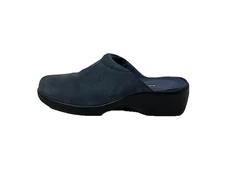 Easy Spirit Women's size 7M Navy Blue suede leather slip-on mules shoes