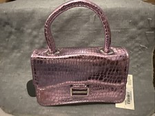 Metallic Pink Handbag With Handle And Shoulder Strap