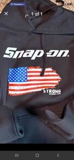 Snap-On Tools Strong American Flag Black Hoodie - Size Large Used