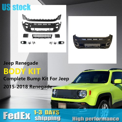 #ad #ad Complete Front Bumper Kit W Fog Light Turn Lam For Jeep Renegade（2015 2018） $353.11