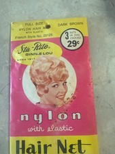 Sta-Rite Dark Brown Nylon Hair Nets With Elastic 3 ONLY2 Pack Full Size 1950s F