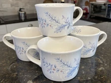 Set of 4 Pfaltzgraff WINTER FROST Coffee Mugs Tea Cups Made in USA Excellent
