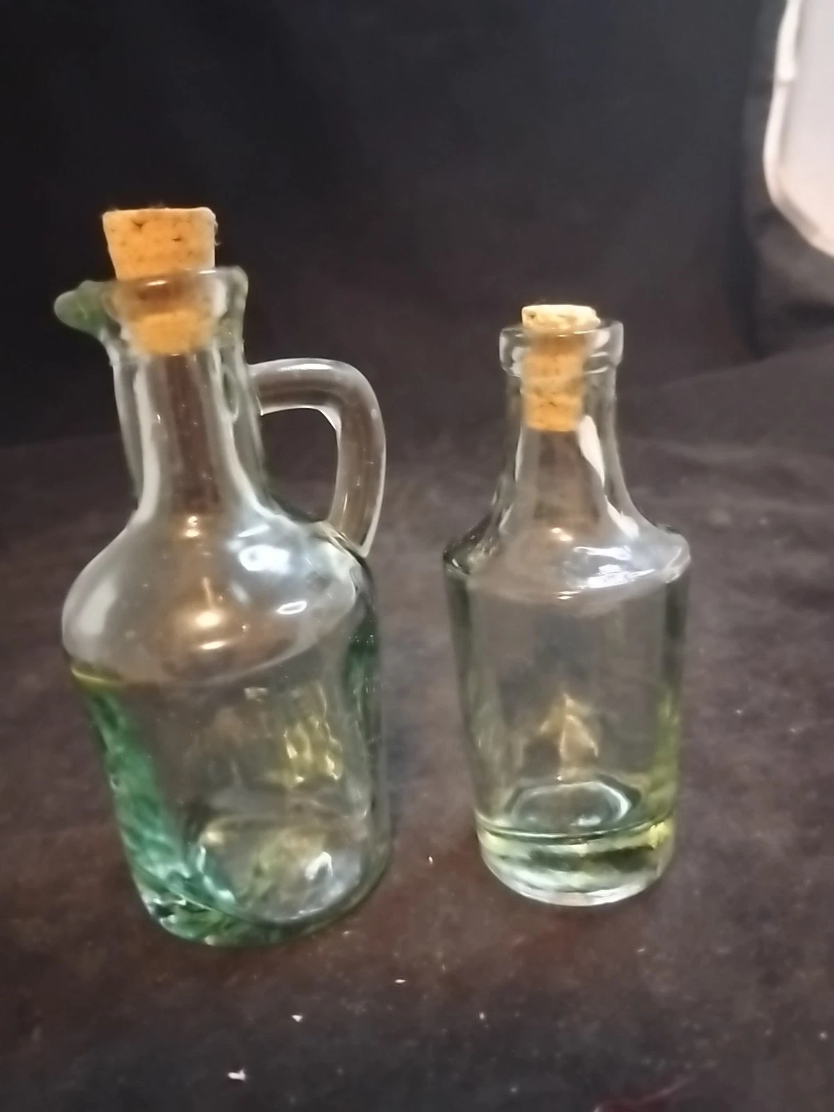 Vintage Green Glass Cruet