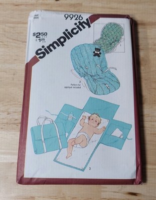 Simplicity Patterns BABY TRAVELITEMS #9926 Travel Mat-Tote-Seat Cover