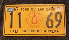 HTF 1997 Minnesota Fond Du Lac Lake Superior Chippewa Reservation License Plate