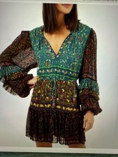 FARM RIO Mix Mini Prints Mini Dress XS NEW WITH TAGS Free Ship $359
