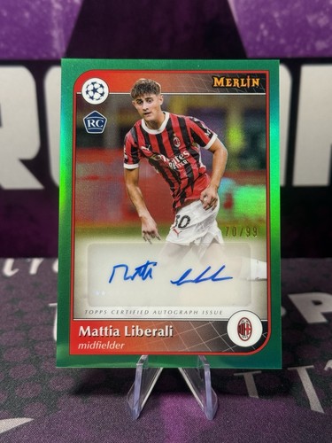 Topps UCC Merlin 2024-25 Mattia Liberali Auto /99 Rookie Green Parallel AC Milan