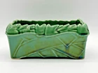 1940’s Vintage McCOY Pottery Glazed Rectangular 6.25" Planter Pot w Ivy Leaf Rim