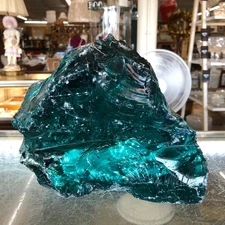 Dark Teal 11# Slag Glass Cullet Sorcerer Stone Landscaping Rock Aquarium