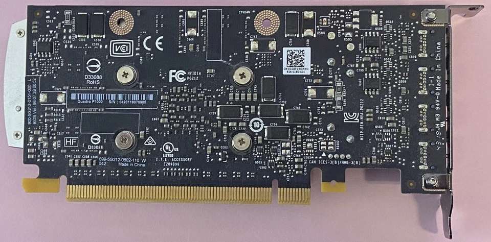 Nvidia Quadro P1000 4GB GDDR5 PCIe Graphics Card Low Profile 4 Mini DP Ports - Image 3 of 4
