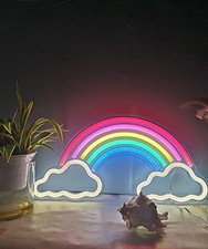 Rainbow Neon Signs for Bedroom Hanging/Standing Led Wall Decor Acrylic
