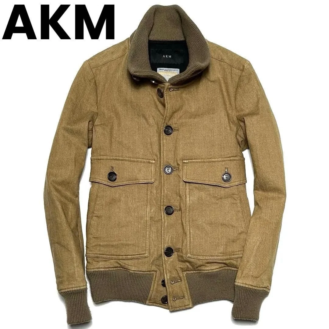 AKM Stretch Denim Padded Valstarino Jacket M Beige