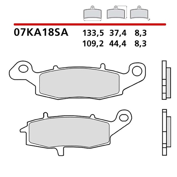 Brembo VORDERRADBREMSBELAGE-KIT FUR Kawasaki KLE Versys ABS 650 09-14-COD. 07KA1-image