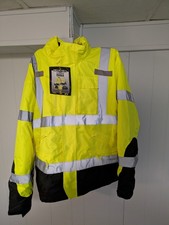 Radwear Deluxe Safety Bomber Jacket Size Extra Large XL Reflective Yellow Black