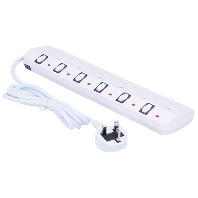 6 Electrical Outlet Extenders Multi Plug Power Strip Charging Tower 13A With HOT