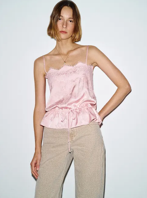 REFORMATION Silvia Top, Baby Pink Jacquard (NEW) | eBay