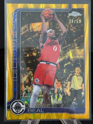 Bradley Beal 2025-26 Topps Chrome Update /50 Gold RayWave Clippers #80