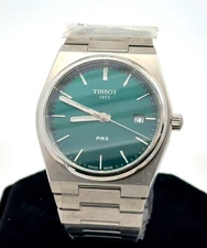New Tissot 40mm PRX Quartz Green Dial Steel Unisex Watch T137.210.11.081.00