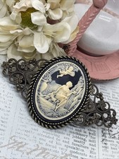 Victorian Cherub Angel Garden Angel New Maiden Cameo Pin Hair Clip Jewelry Comb