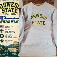 Vintage 90s Champion Reverse Weave Oswego State Sweatshirt XL USA Made College