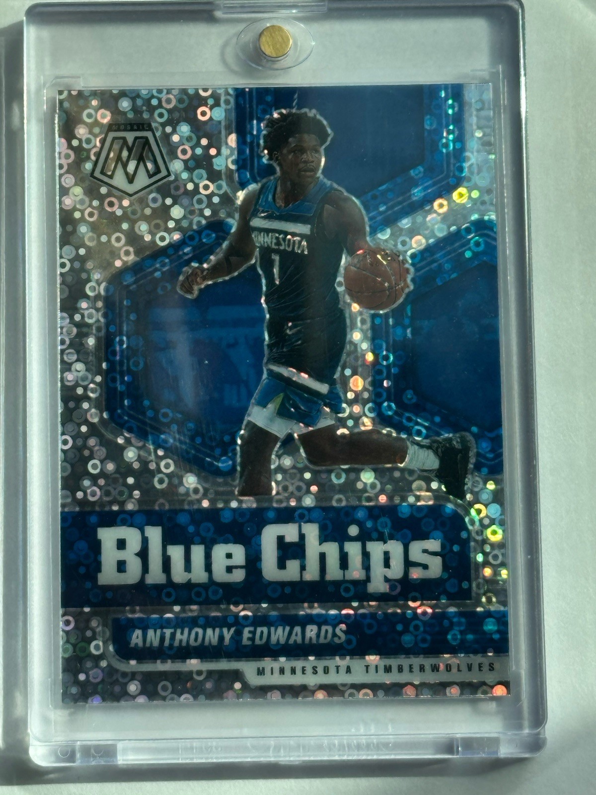 2020-21 Panini Mosaic Anthony Edwards Blue Chips Disco Prizm #14