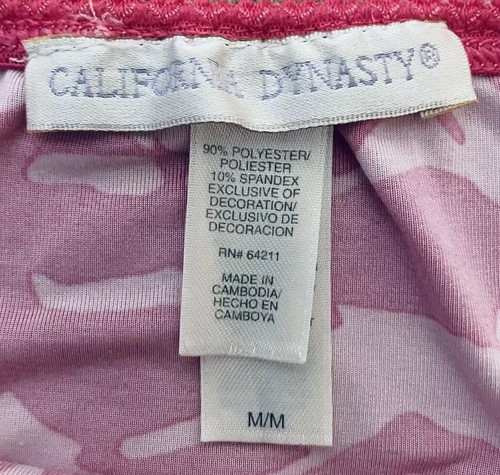 Vintage 90s California Dynasty Size Medium Pink Floral Stretchy Nightie Sexy - Picture 12 of 13