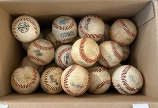 Lot of 35 Used Leather Baseballs Batting & Fielding Practice Diamond Rawlings